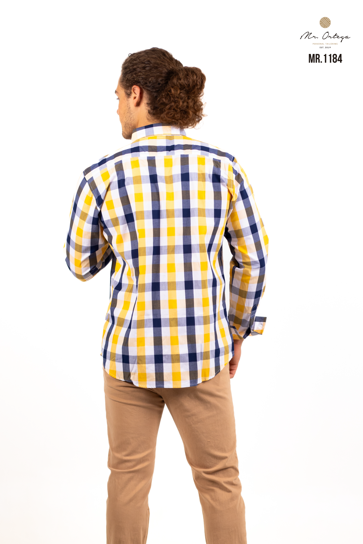 CAMISA CUADROS AMARILLO / AZUL MARINO Y BLANCO