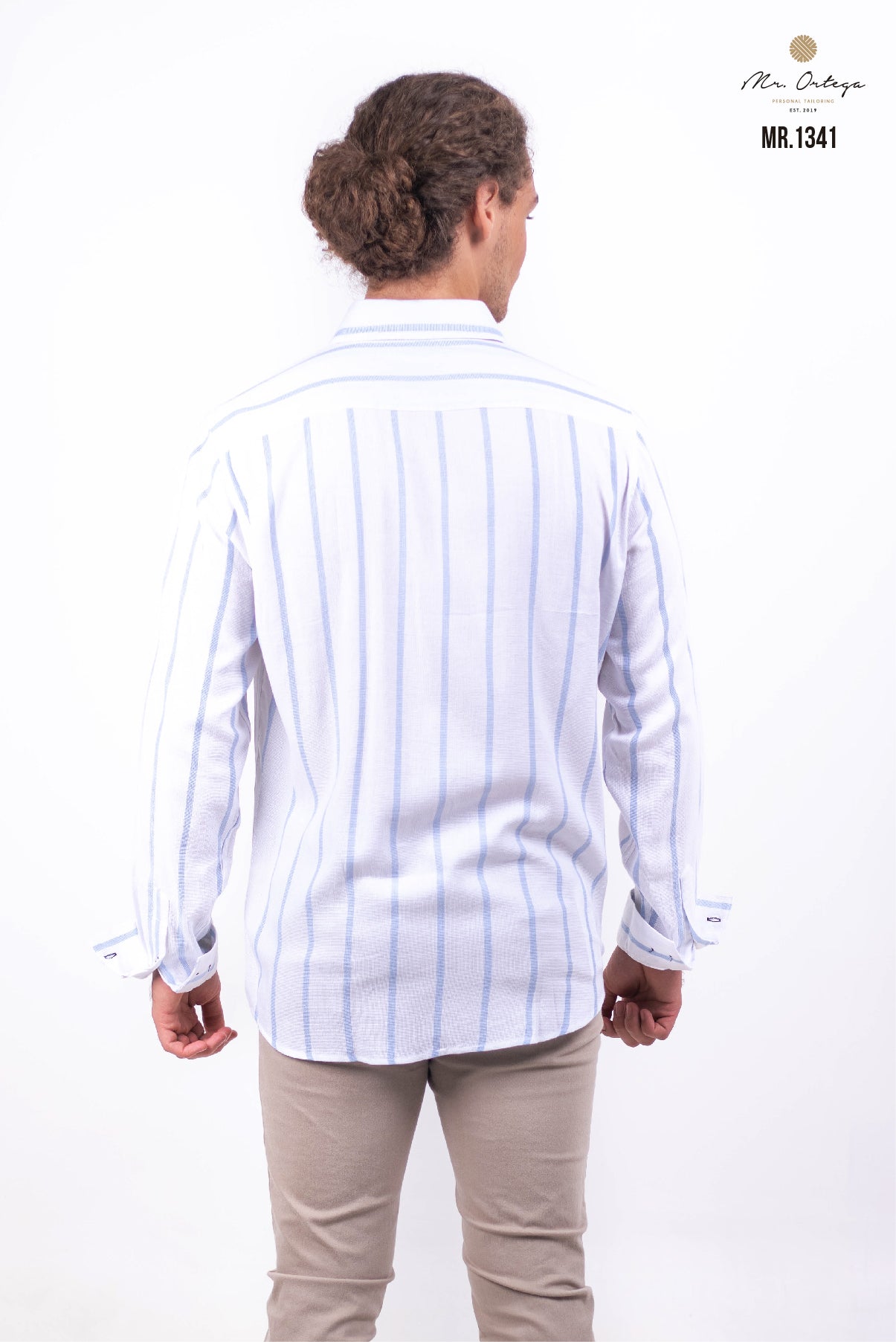 CAMISA RAYAS BLANCA / AZUL CIELO