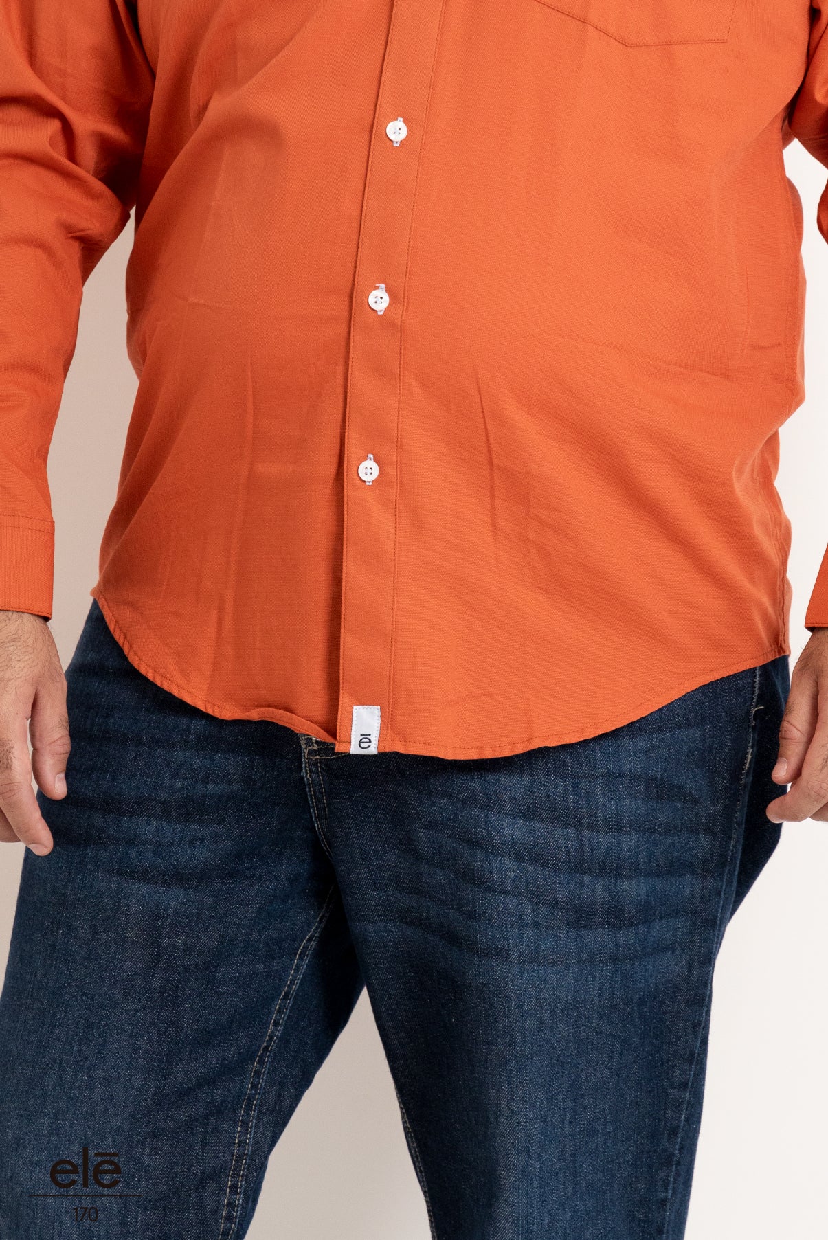 CAMISA NARANJA OPACO MANGA LARGA