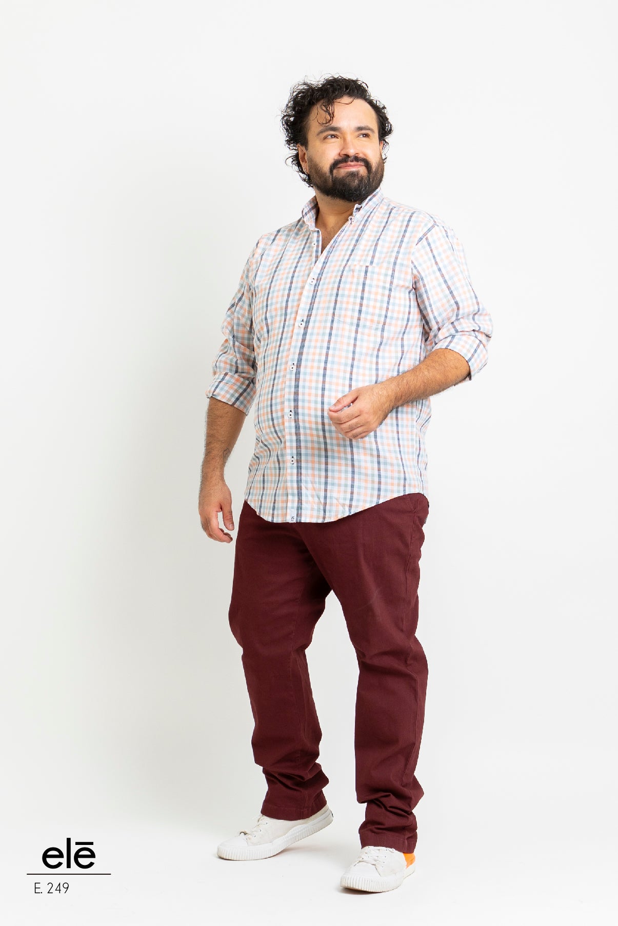 CAMISA CUADROS VERDE, BLANCO Y SALMON