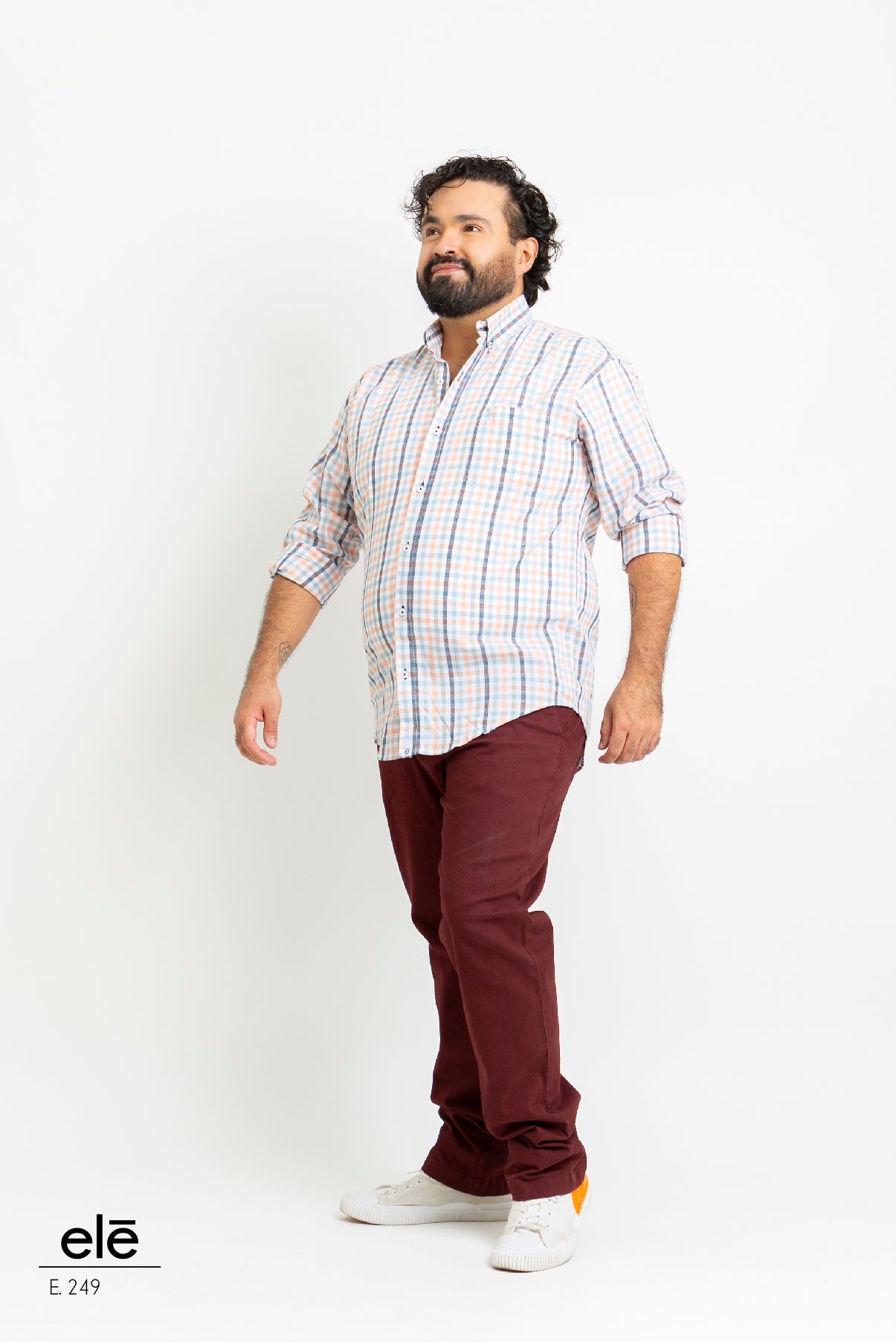 CAMISA CUADROS VERDE, BLANCO Y SALMON