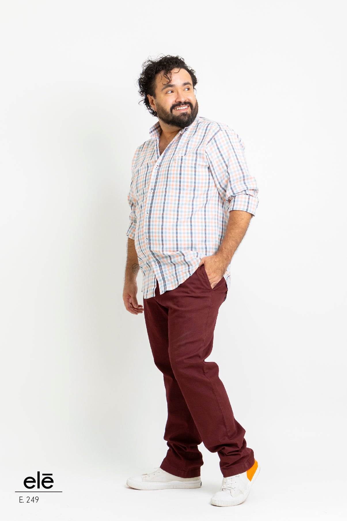 CAMISA CUADROS VERDE, BLANCO Y SALMON