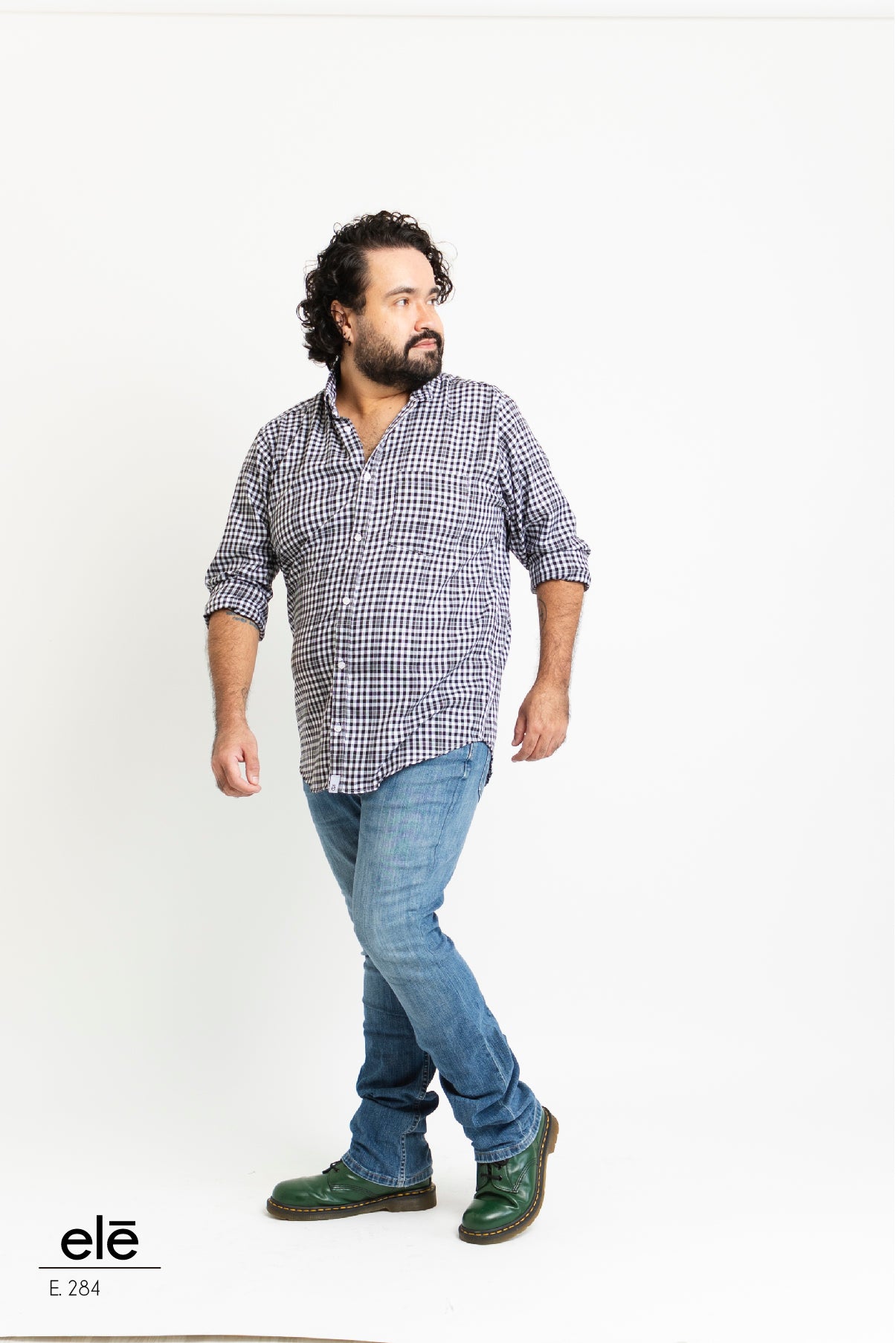 CAMISA CUADROS BLANCO Y NEGRO