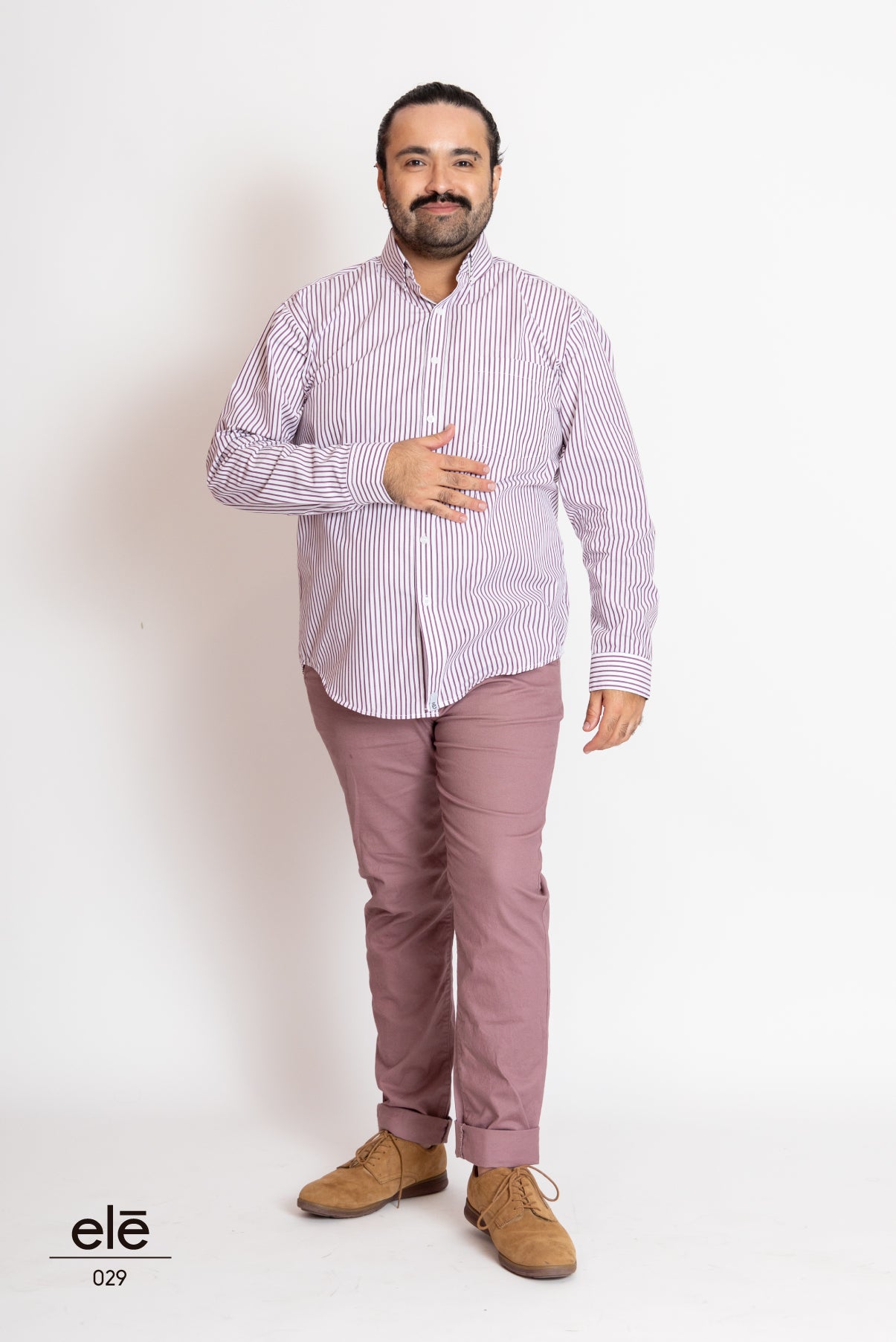 CAMISA RAYAS MORADA