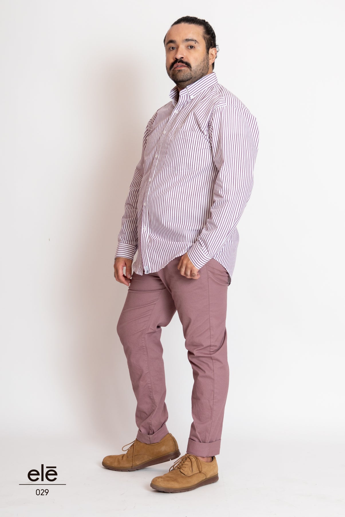 CAMISA RAYAS MORADA