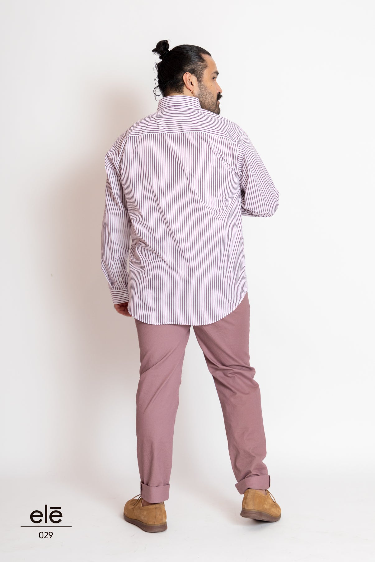 CAMISA RAYAS MORADA