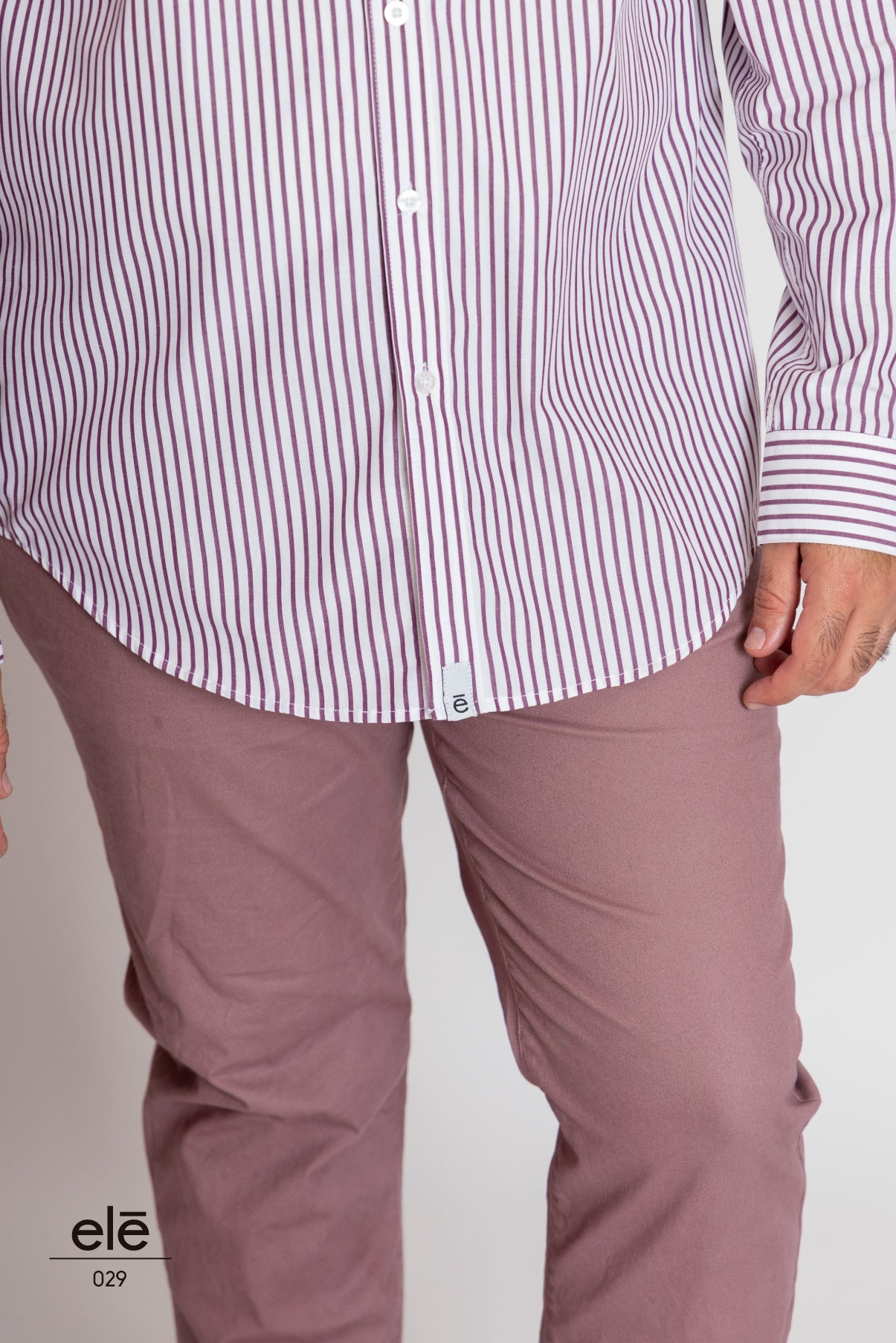 CAMISA RAYAS MORADA