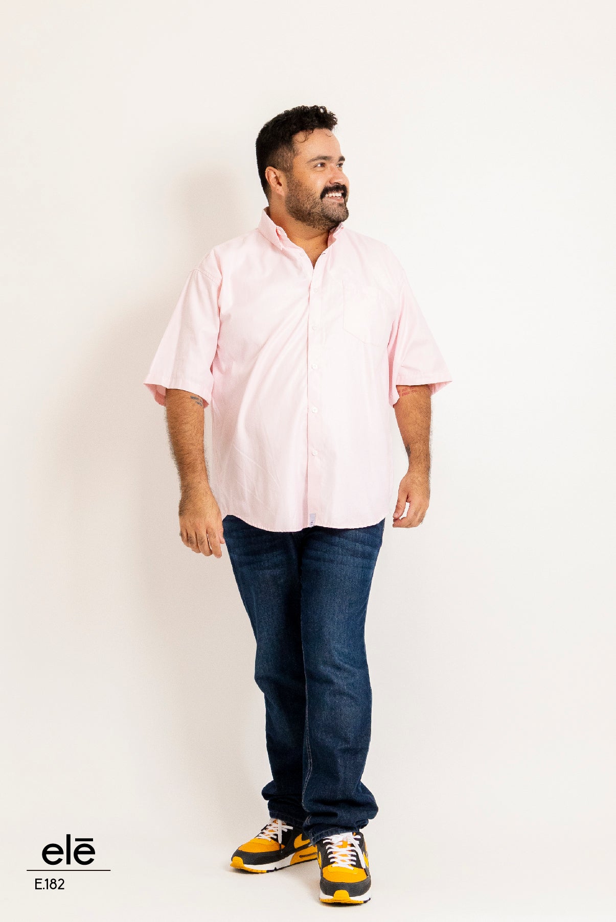 CAMISA ROSA LISA MANGA CORTA