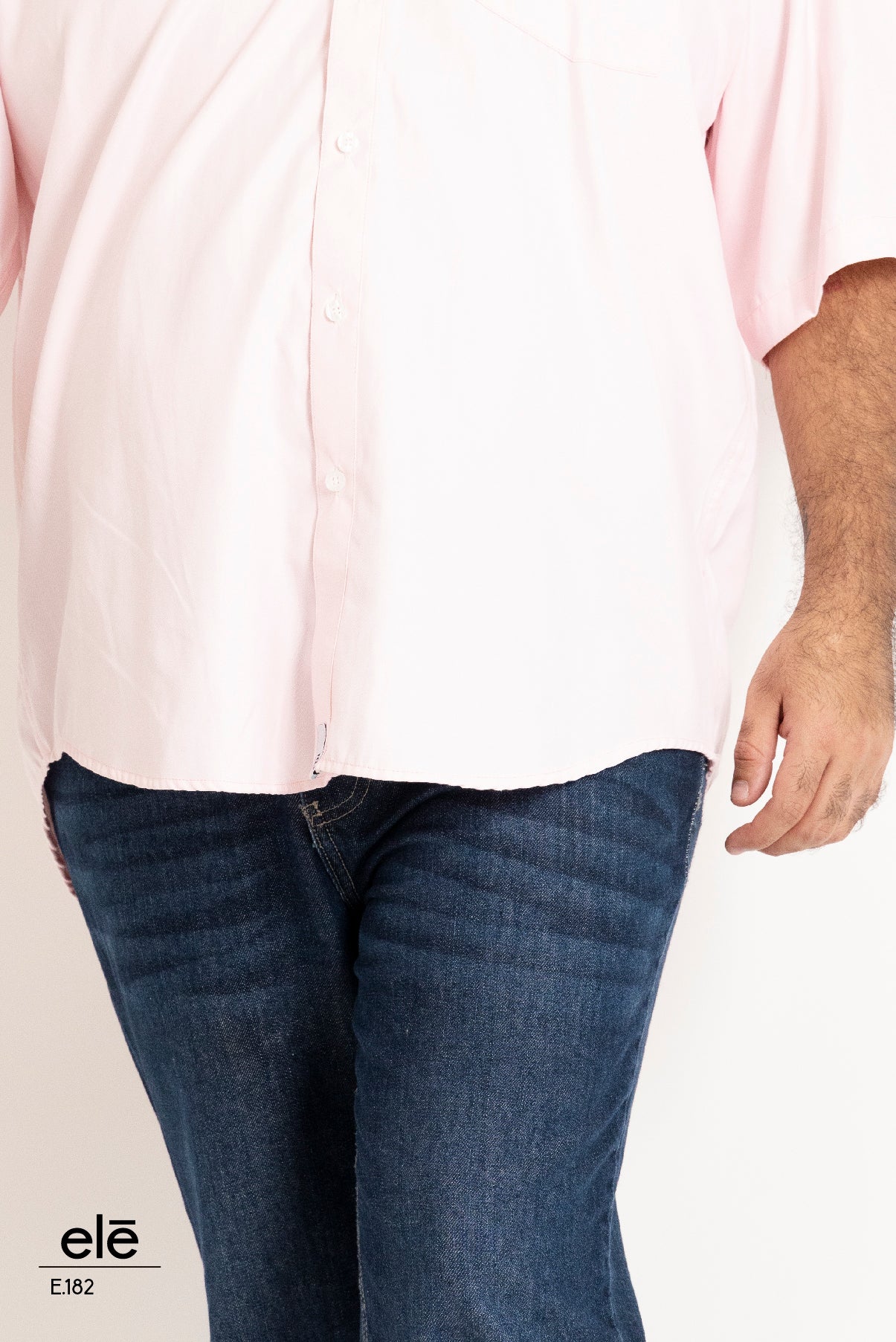 CAMISA ROSA LISA MANGA CORTA