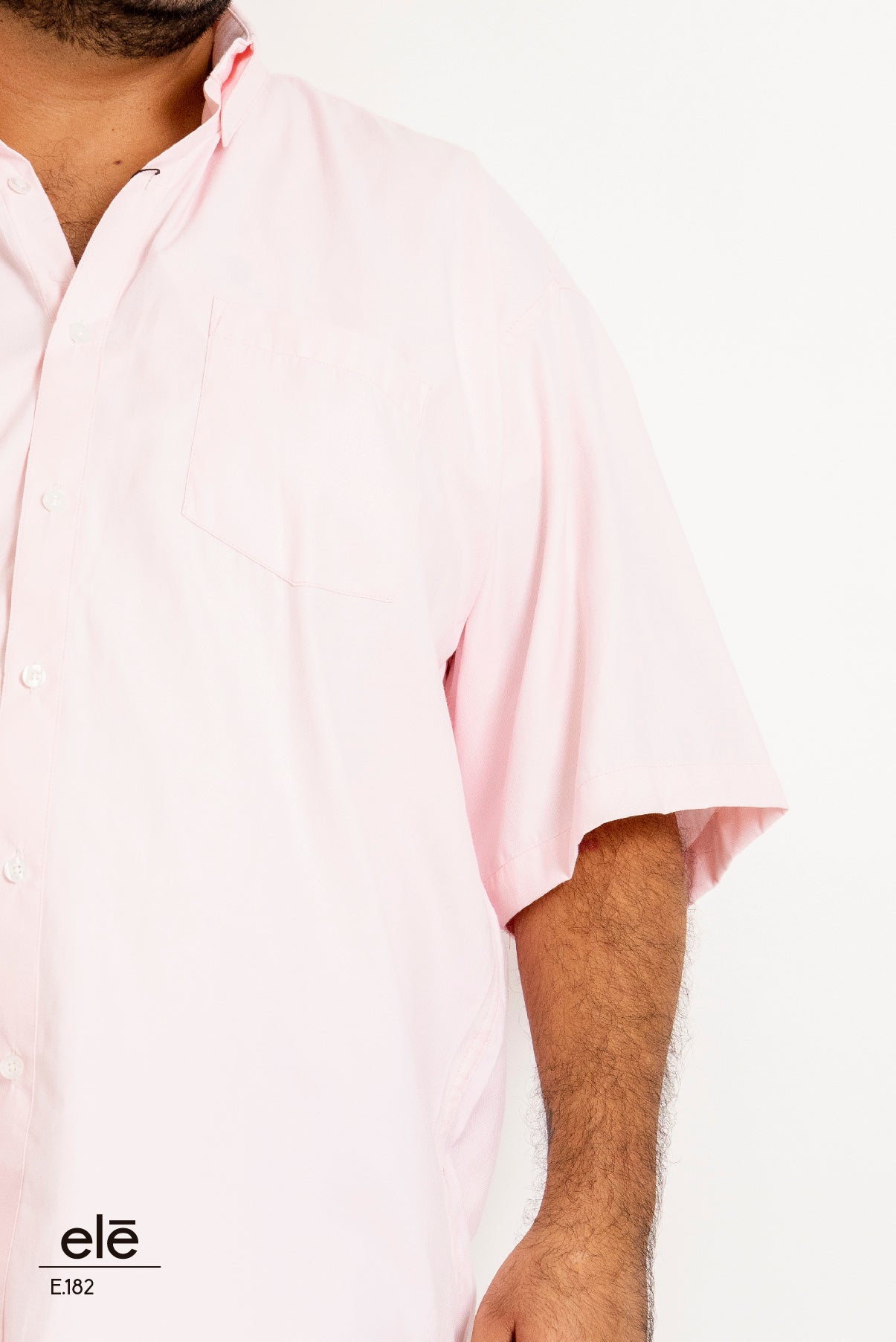 CAMISA ROSA LISA MANGA CORTA