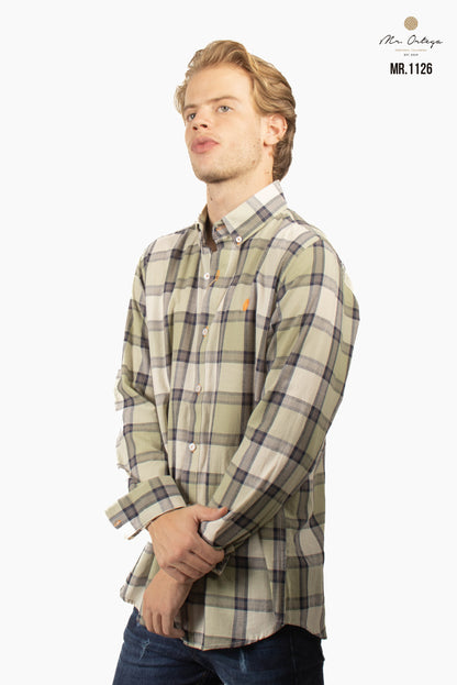 CAMISA CUADROS VERDE OLIVO
