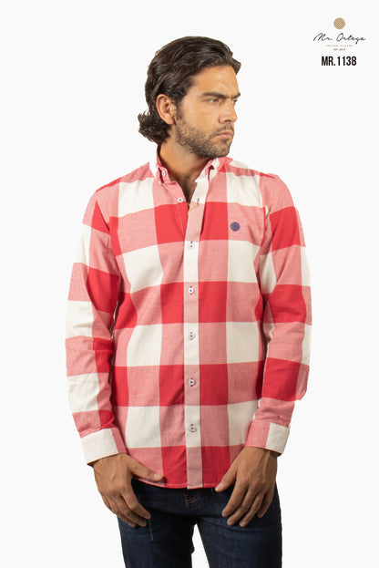 CAMISA CUADROS ROSA MEXICANO