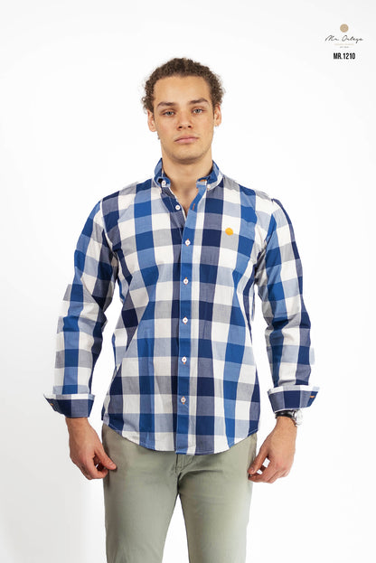 CAMISA CUADROS AZUL REY / MARINO / BLANCO