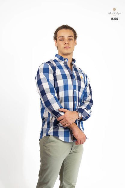 CAMISA CUADROS AZUL REY / MARINO / BLANCO
