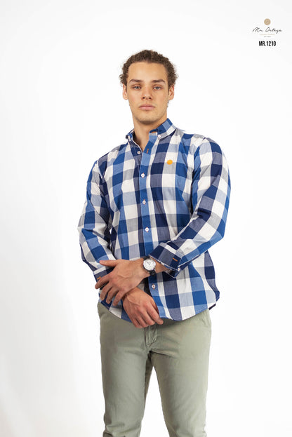 CAMISA CUADROS AZUL REY / MARINO / BLANCO