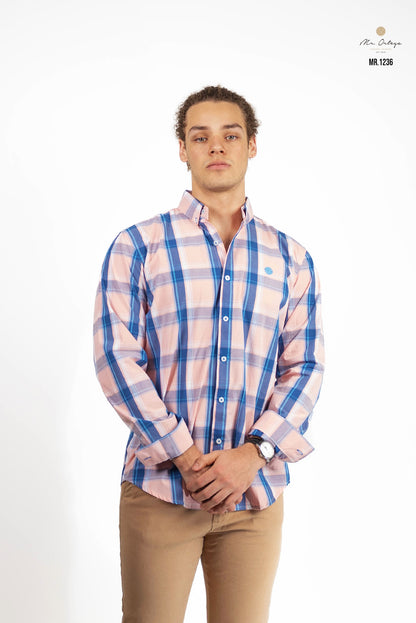 CAMISA CUADROS ROSA / AZUL