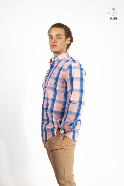 CAMISA CUADROS ROSA / AZUL