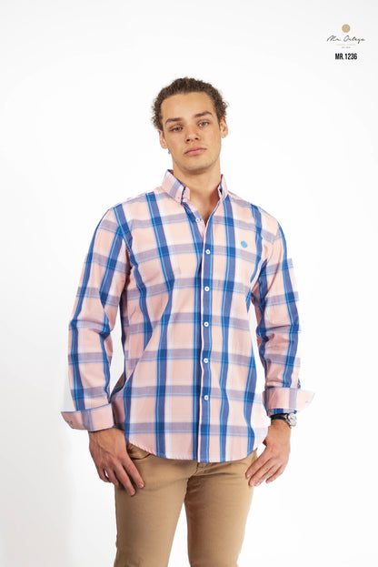 CAMISA CUADROS ROSA / AZUL