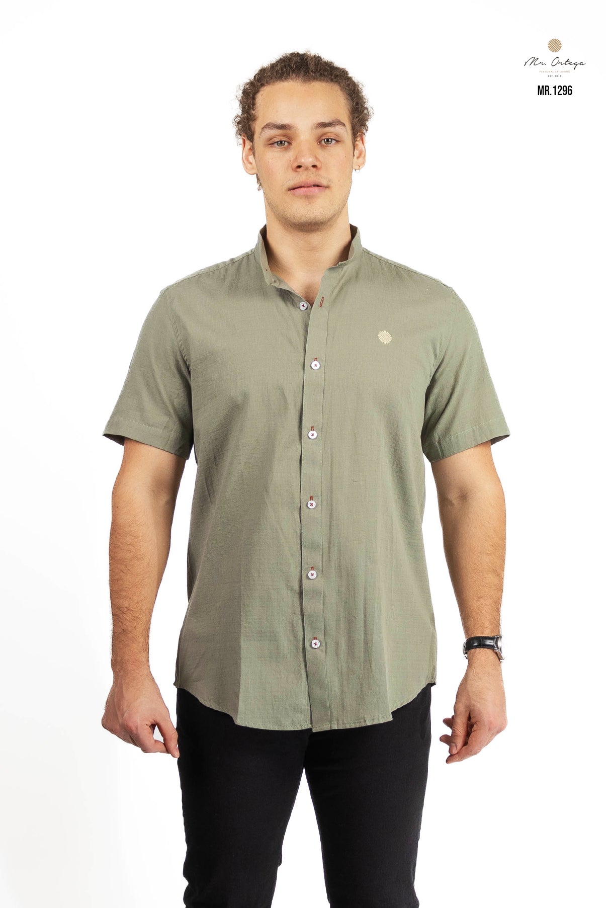 CAMISA LISA VERDE CLARO CUELLO MAO