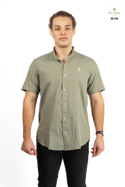CAMISA LISA VERDE CLARO CUELLO MAO