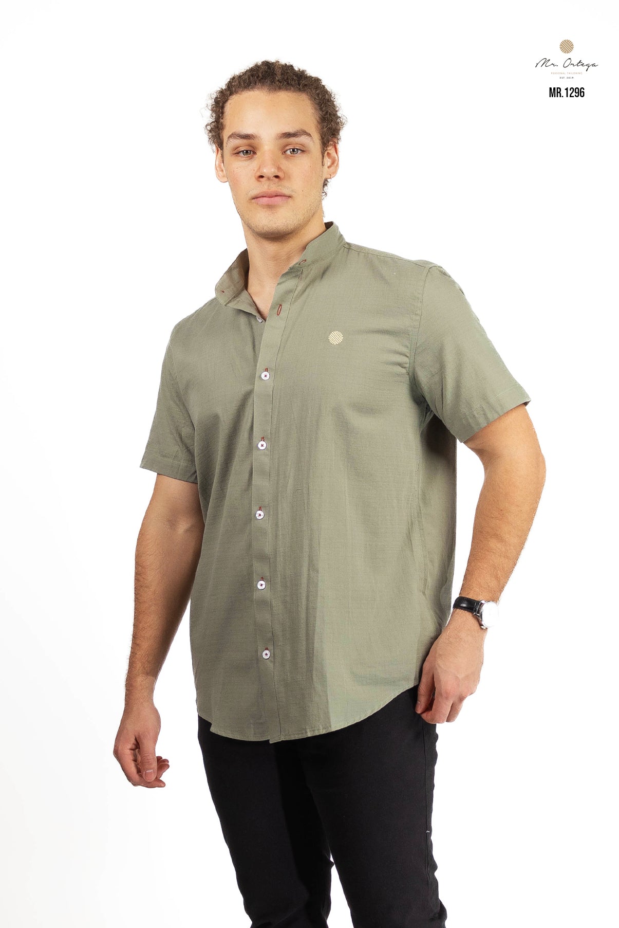 CAMISA LISA VERDE CLARO CUELLO MAO