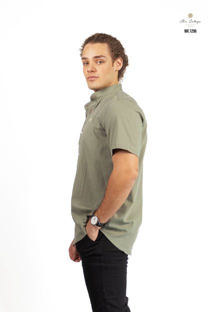 CAMISA LISA VERDE CLARO CUELLO MAO