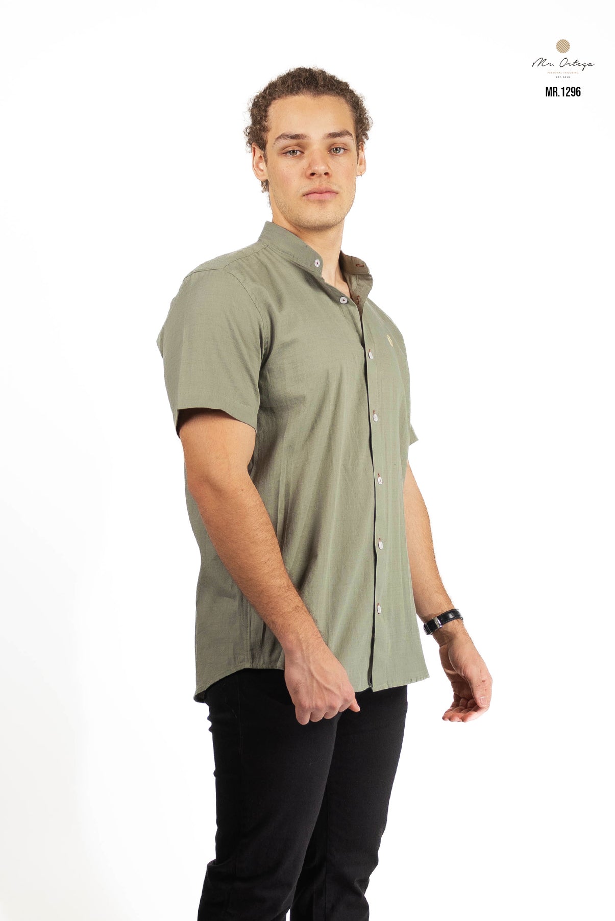 CAMISA LISA VERDE CLARO CUELLO MAO