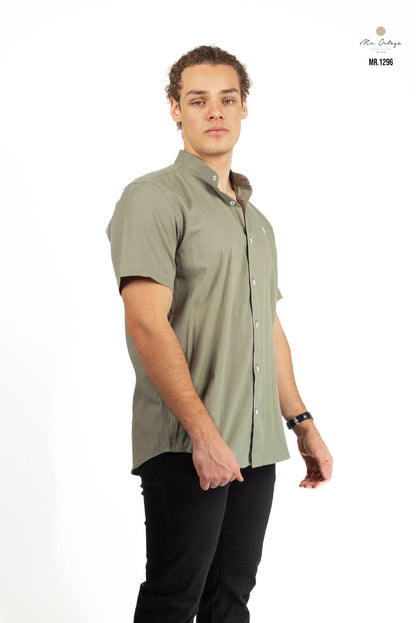CAMISA LISA VERDE CLARO CUELLO MAO