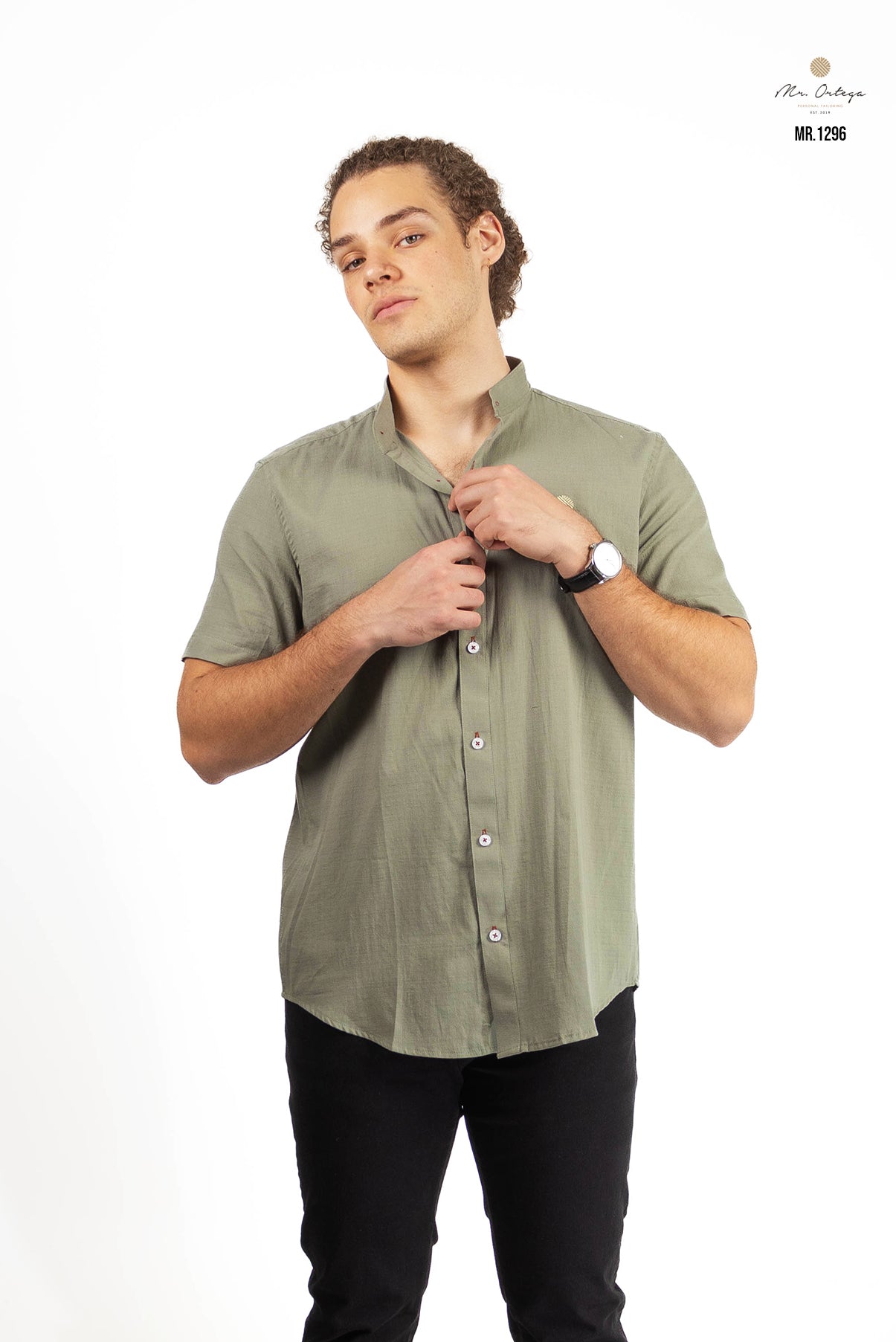 CAMISA LISA VERDE CLARO CUELLO MAO