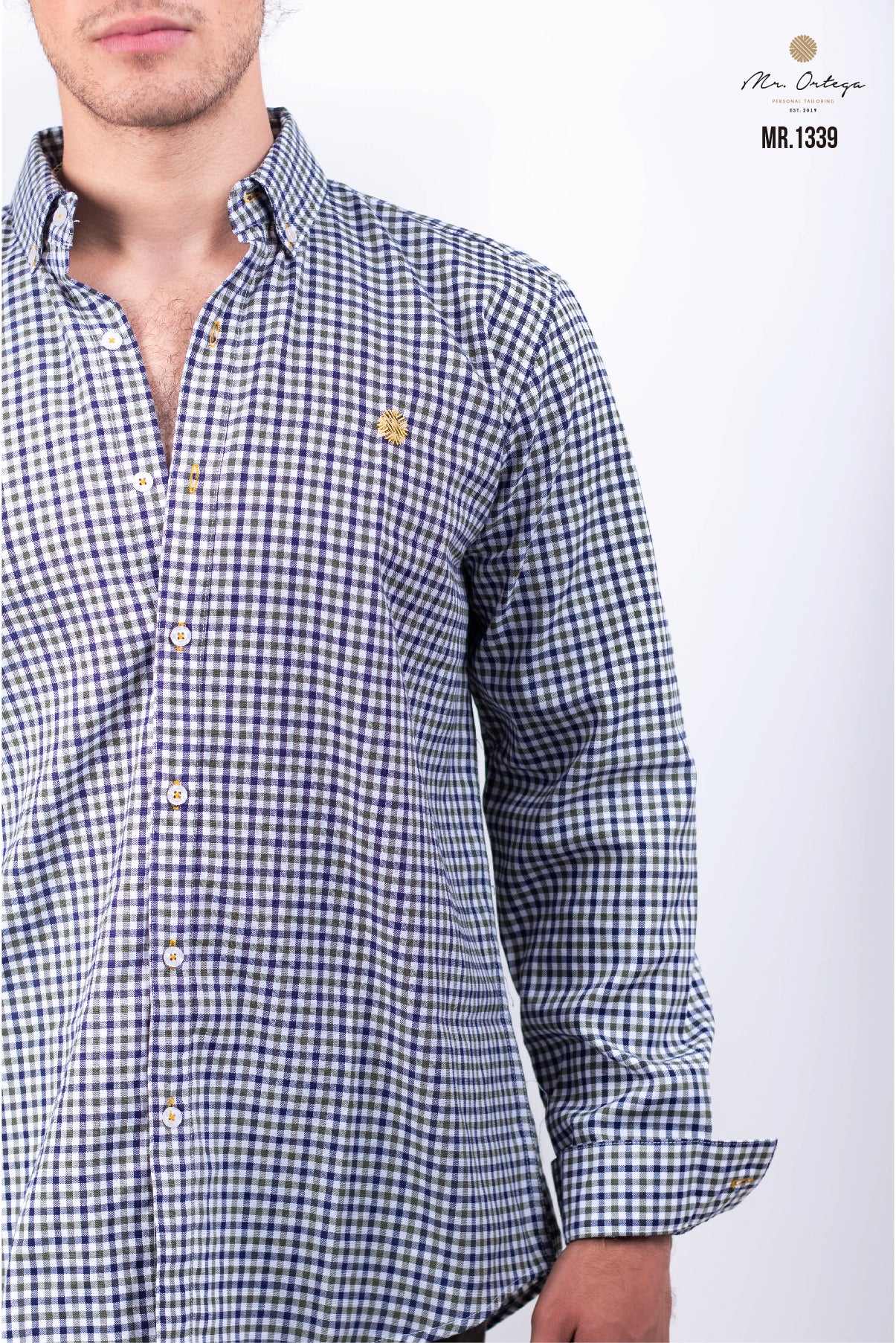 CAMISA CUADROS PEQUEÑOS VERDE / AZUL / BLANCO