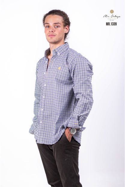 CAMISA CUADROS PEQUEÑOS VERDE / AZUL / BLANCO