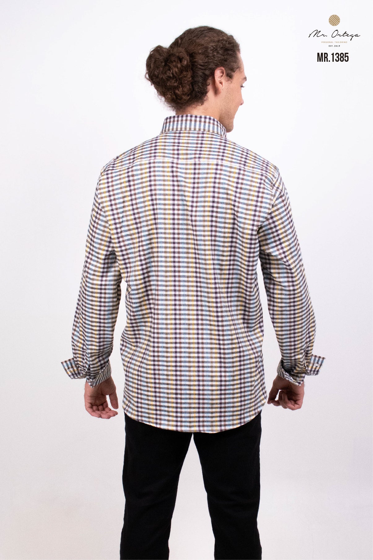 CAMISA CUADROS PEQUEÑOS CAFÉ / AMARILLO / AZUL