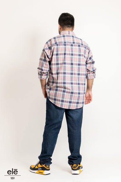 CAMISA CUADROS ROSA Y AZUL
