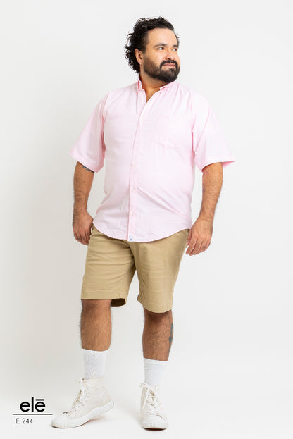 CAMISA LISA ROSA MANGA CORTA