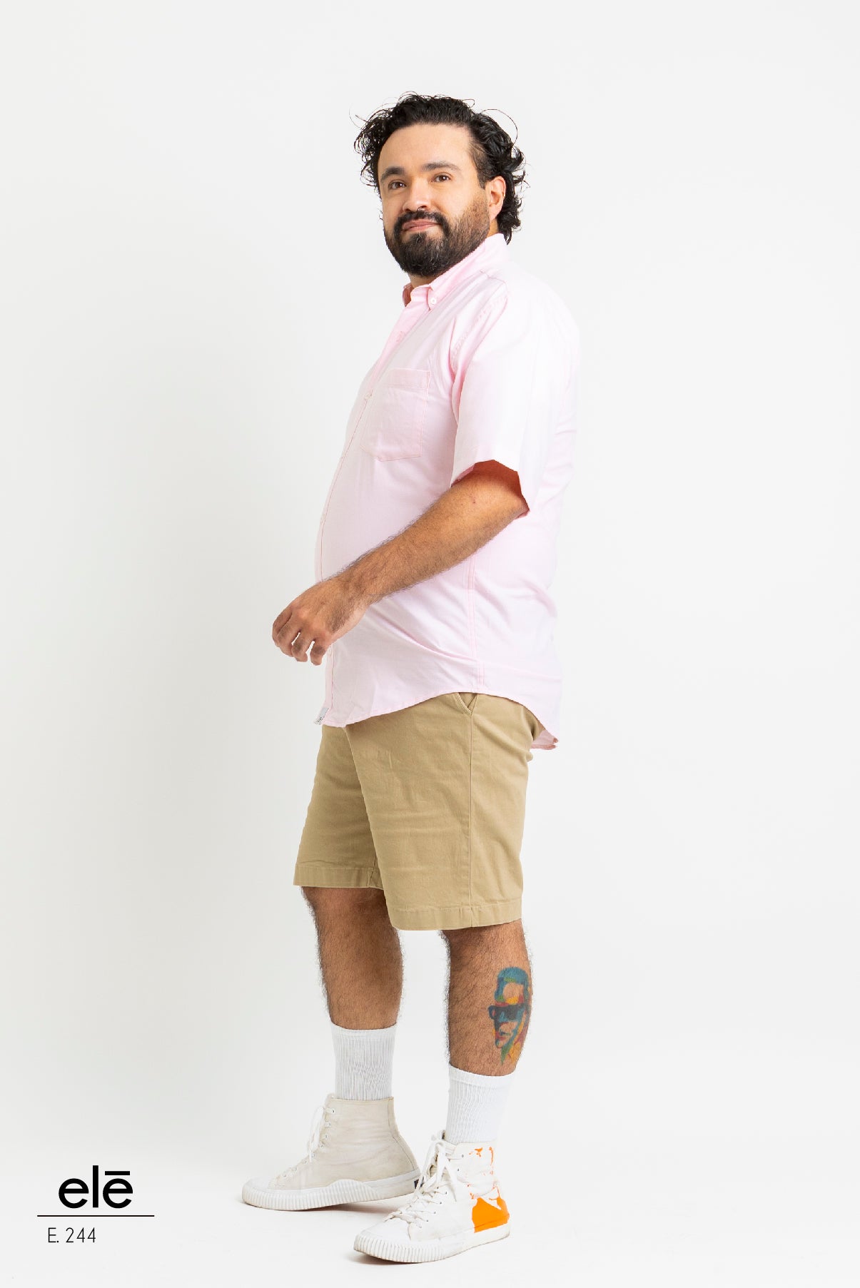 CAMISA LISA ROSA MANGA CORTA
