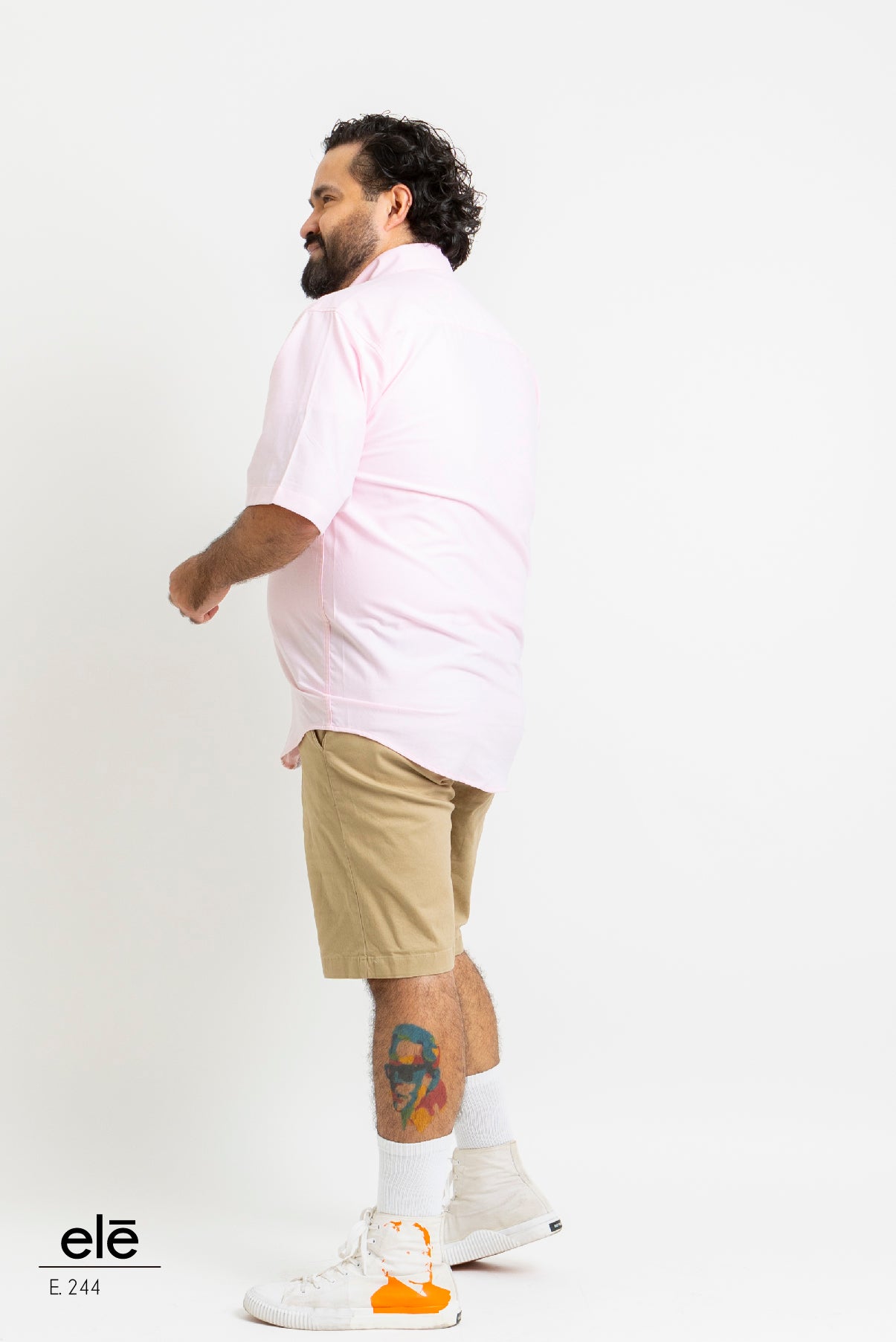 CAMISA LISA ROSA MANGA CORTA