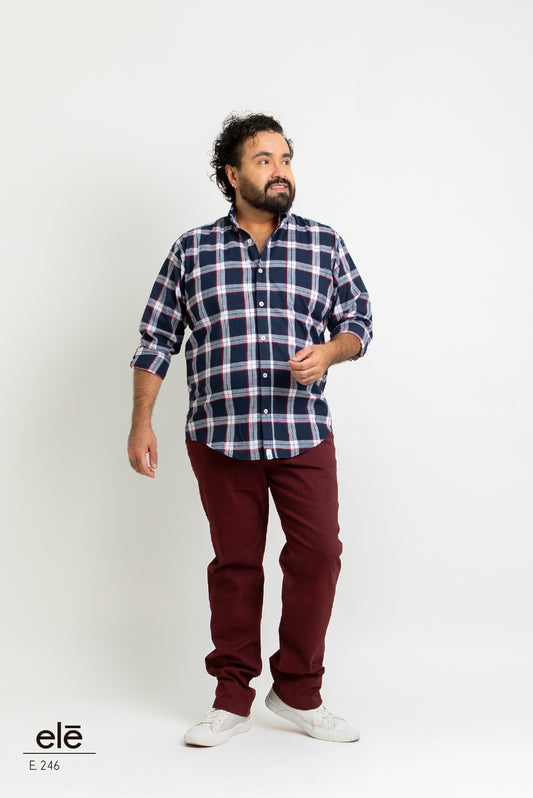 CAMISA CUADROS AZUL, BLANCO Y ROJO