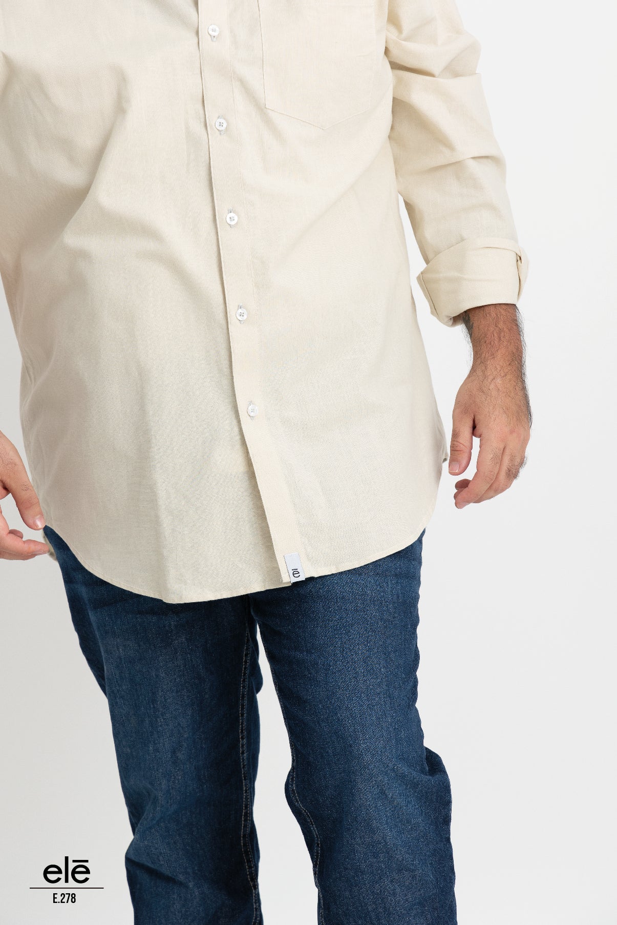 CAMISA BEIGE LISA MANGA LARGA
