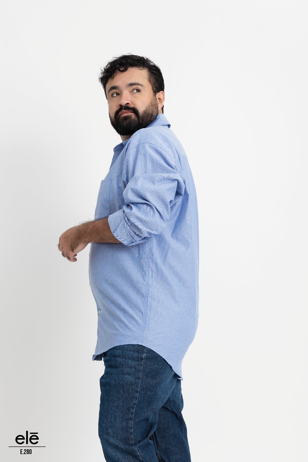 CAMISA AZUL CIELO LISA MANGA LARGA