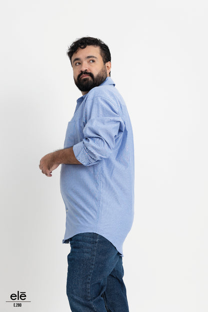 CAMISA AZUL CIELO LISA MANGA LARGA