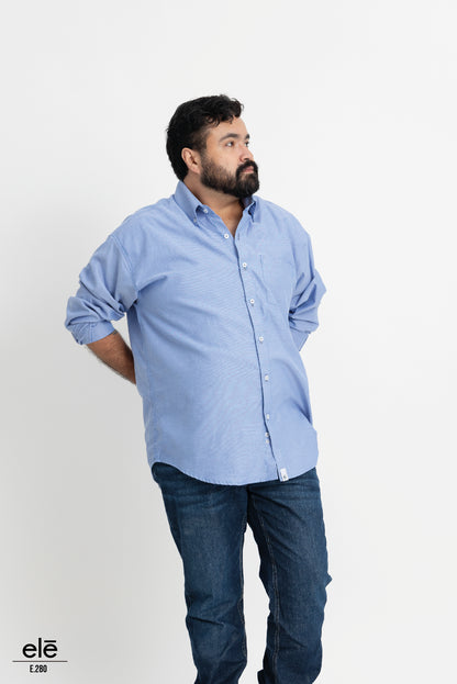 CAMISA AZUL CIELO LISA MANGA LARGA