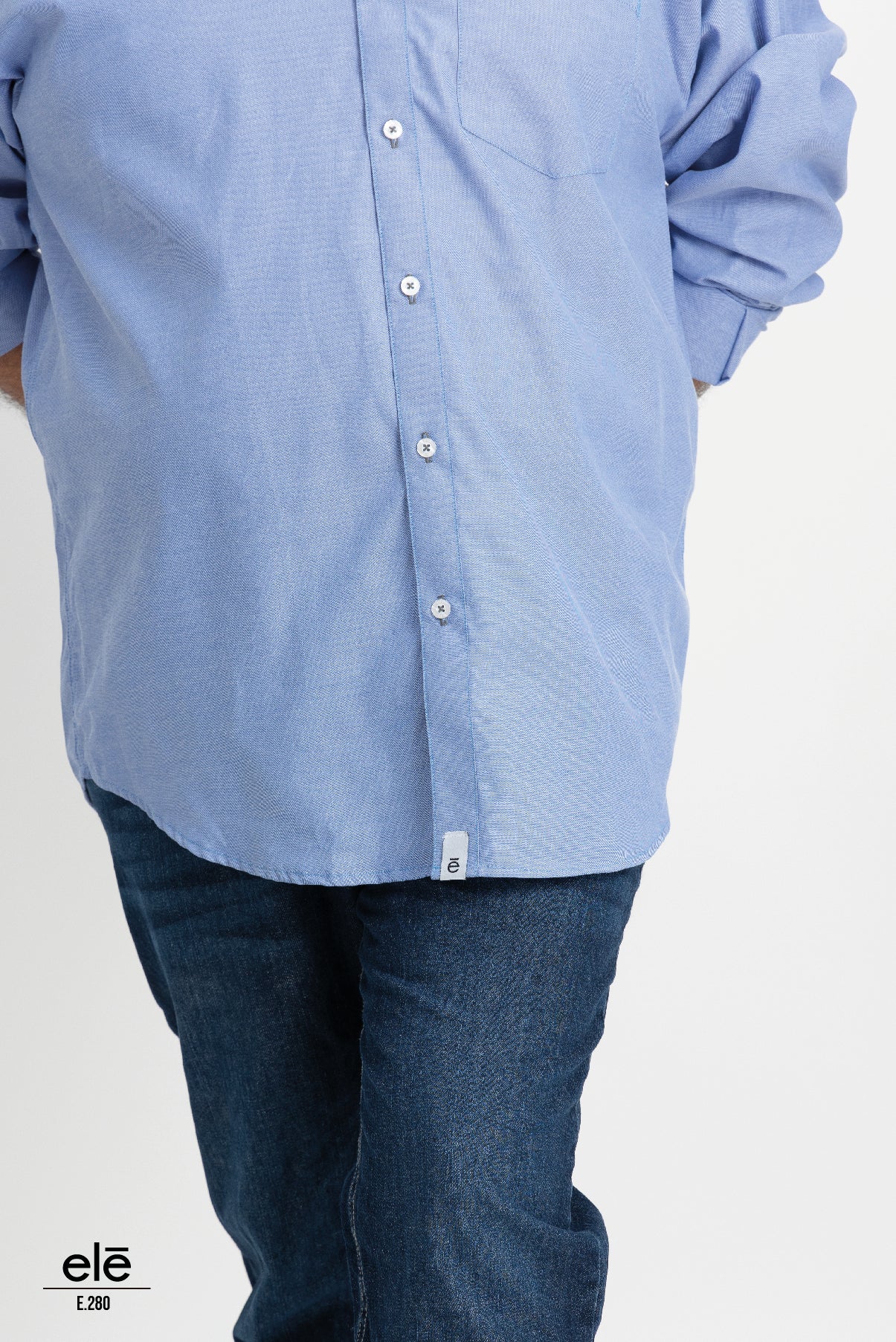 CAMISA AZUL CIELO LISA MANGA LARGA
