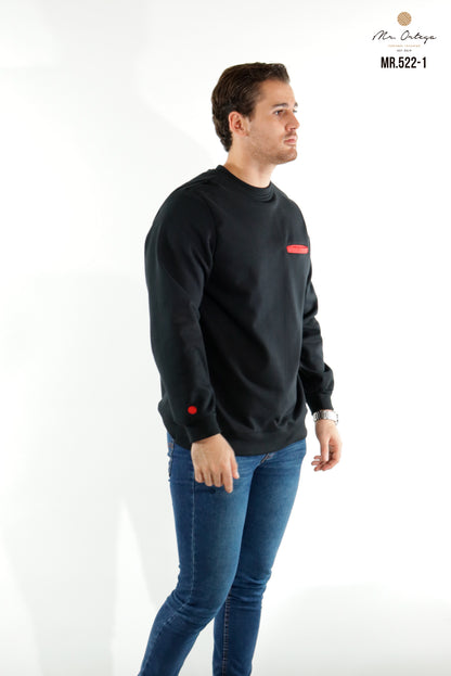 SUDADERA CUELLO REDONDO NEGRO