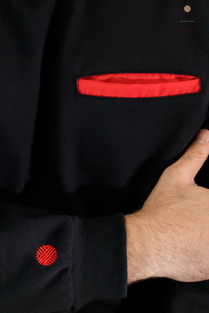 SUDADERA CUELLO REDONDO NEGRO