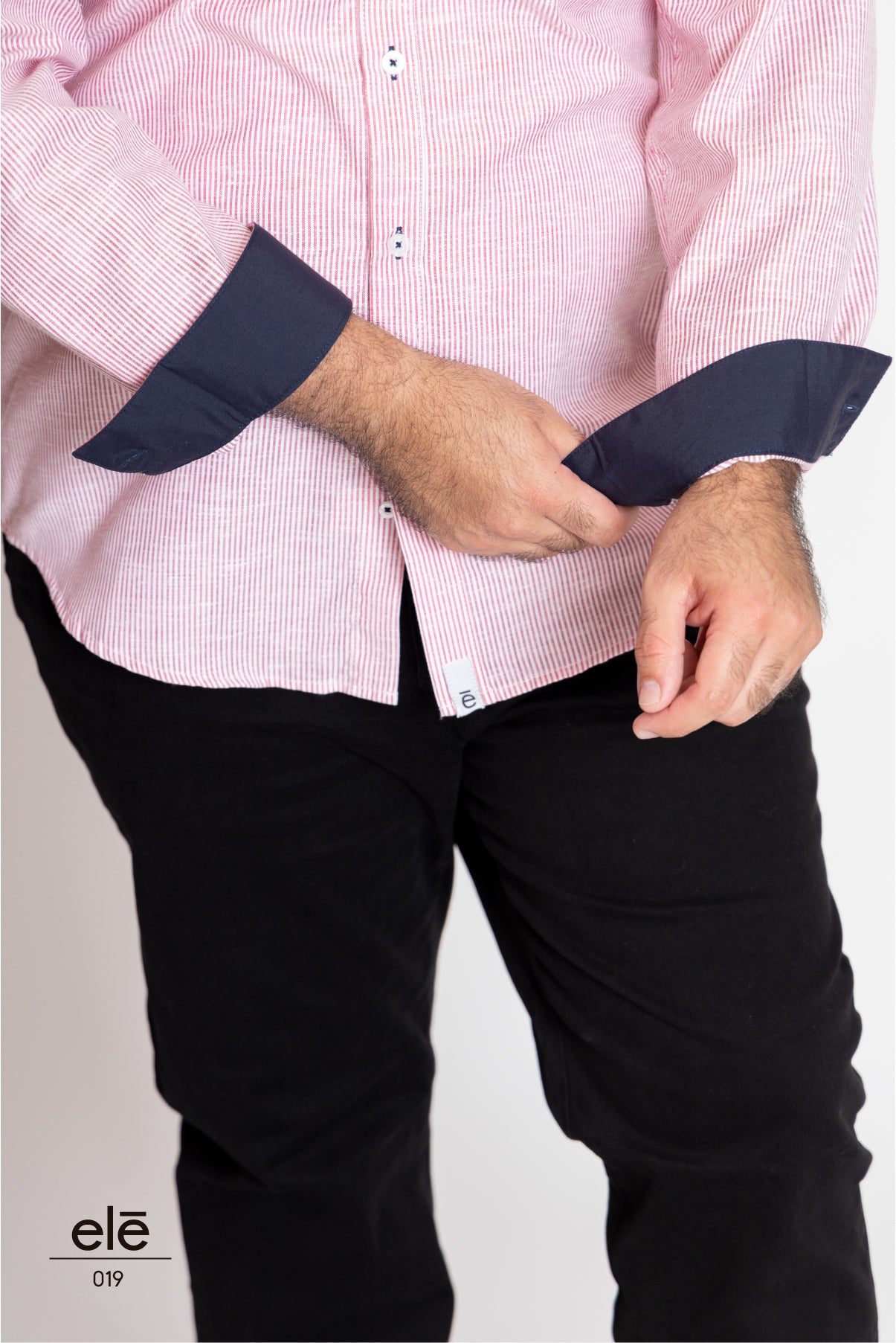 CAMISA RAYAS DELGADA ROSA