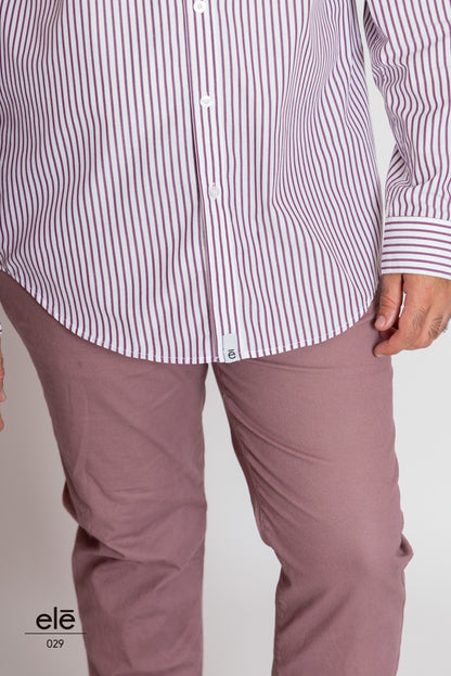 CAMISA RAYAS MORADA