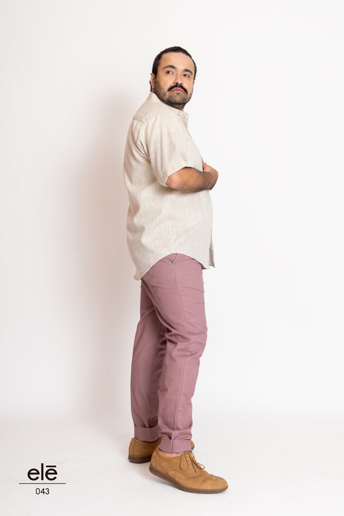 CAMISA COLOR BEIGE LISA LINO MEXICANO