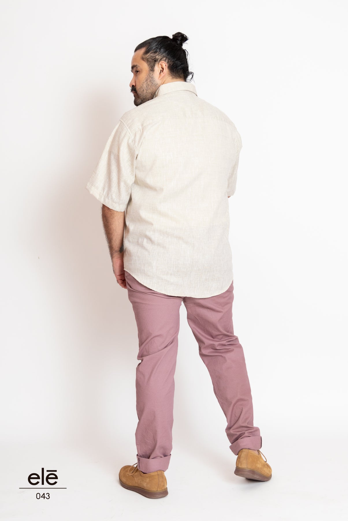 CAMISA COLOR BEIGE LISA LINO MEXICANO