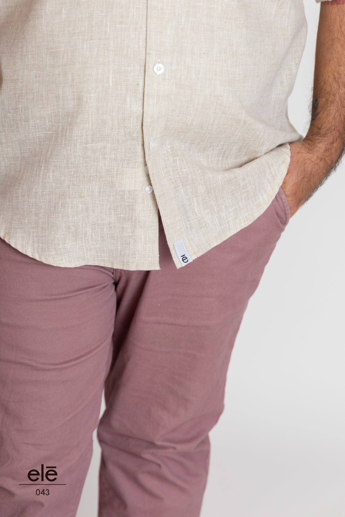 CAMISA COLOR BEIGE LISA LINO MEXICANO