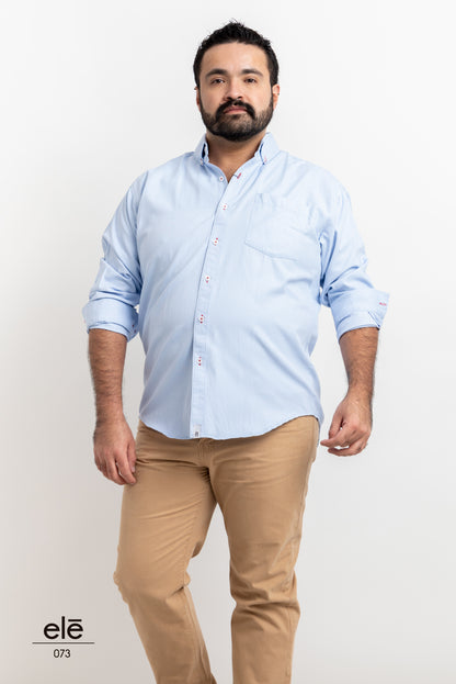 CAMISA AZUL CIELO ROMBOS CHICOS